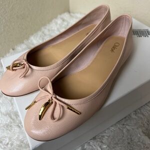 Chloe Iris Leather Ballet Flats Women's Size: 7.5 | IT 37.5